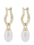 Hilma Small Ring Pendant Ear G/White - Gold SNÖ Of Sweden