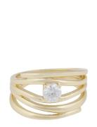 Jen St Irregular Ring G/Clear - M Gold SNÖ Of Sweden