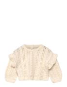 Ruffle Knitted Sweater Cream Mango