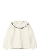 Cotton T-Shirt With Embroidered Stars Cream Mango