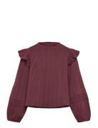 Blouse With Pleat Detail Burgundy Mango