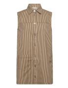 Striped Denim Dress Brown Stella Nova
