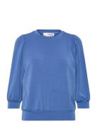 Slftenny 3/4 Sweat Top Noos Blue Selected