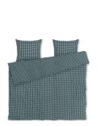 Bæk&Bølge Påslakanset 220X220 Cm Grön/Ljusblå Se Blue Juna