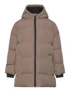 Long Padded Anorak With Hood Beige Mango