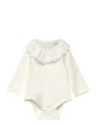 Cotton Bodysuit With Babydoll Neckline Cream Mango