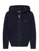 Cable Cotton Hooded Full-Zip Sweater Navy Ralph Lauren Kids