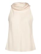 Draped Neck Blouse Cream Mango