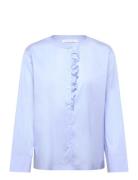 Natalia Blouse Fancy Poplin Blue Naja Lauf