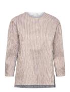 Agathe Shirt Uneven Stripe Beige Naja Lauf