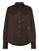 Ellis Shirt Fancy Poplin Brown Naja Lauf