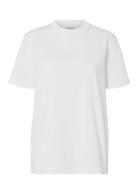 Slfrelax Colwoman Ss Mock Neck Tee Noos White Selected