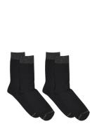Erina Wool Rib Socks 2-Pack Black Mp Denmark