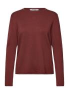 Srmarla O-Neck Roll Edge Knit Burgundy Soft Rebels