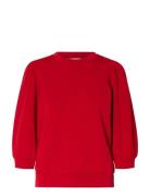 Slftenny 3/4 Sweat Top Noos Red Selected
