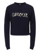 Kogkatia Ls Text O-Neck Cp Knt Navy Kids Only