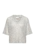 Kalourine V-Neck Pullover Grey Kaffe