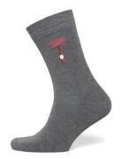 Embroidery Bamboo Sock Grey Lindbergh