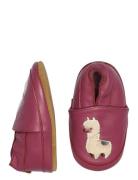 Llama Leather Slippers Pink Melton