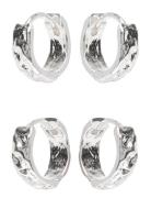 Tabitha Hoop Earrings 2-In-1 Set Silver-Plated Silver Pilgrim