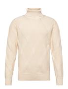 Rolled Neck Structure Knit Cream Lindbergh