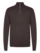 Ecovero Half Zip L/S Knit Brown Lindbergh