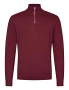 Ecovero Half Zip L/S Knit Burgundy Lindbergh
