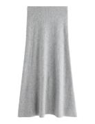 Stickad Maxikjol Grey Lindex