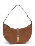 Polo Id Suede Mini Shoulder Bag Brown Polo Ralph Lauren