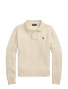 Cable-Knit Wool-Cashmere Polo Sweater Cream Polo Ralph Lauren