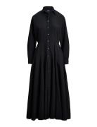 Paneled Cotton Canvas Shirtdress Black Polo Ralph Lauren