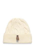 Polo Bear Cable Wool-Blend Beanie Cream Polo Ralph Lauren