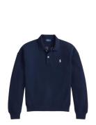 Logo Fleece Polo-Collar Pullover Navy Polo Ralph Lauren