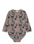 Body Ls Aop Sweat Grey Minymo