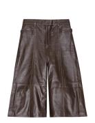 Short Wide Leather Pants Brown REMAIN Birger Christensen