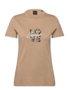 C_Elogo_Print19 Beige BOSS