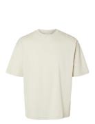 Slmlooseoscar Ss O-Neck Tee Noos Beige Selected