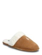 Pony Suede & Faux-Fur Slipper Brown Polo Ralph Lauren