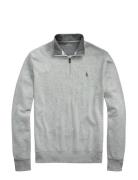 Luxury Jersey Quarter-Zip Pullover Grey Polo Ralph Lauren