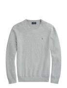 Mesh-Knit Cotton Crewneck Sweater Grey Polo Ralph Lauren