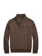 Luxury Jersey Shawl-Collar Pullover Brown Polo Ralph Lauren