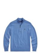 Cotton Quarter-Zip Sweater Blue Polo Ralph Lauren
