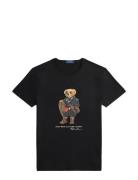 Custom Slim Fit Polo Bear Jersey T-Shirt Black Polo Ralph Lauren