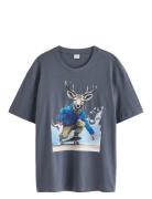T Shirt Photoprint Animal Grey Lindex