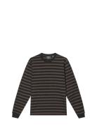 Cotton Jersey Stripe Frode Tee Ls Black Mads Nørgaard