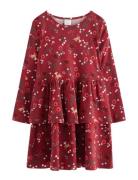 Dress Ls Peplum Aop Red Lindex