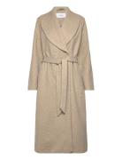 Shawl Collar Coat Beige Bubbleroom