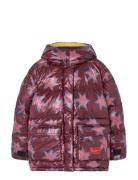 Lemur Kid Puffer Jacket Maroon Burgundy THE ANIMALS OBSERVATORY