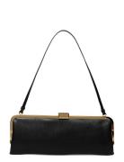 Metallic Clutch Handbag Black Mango