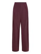 Pleated Wide Leg Trousers Burgundy Mango